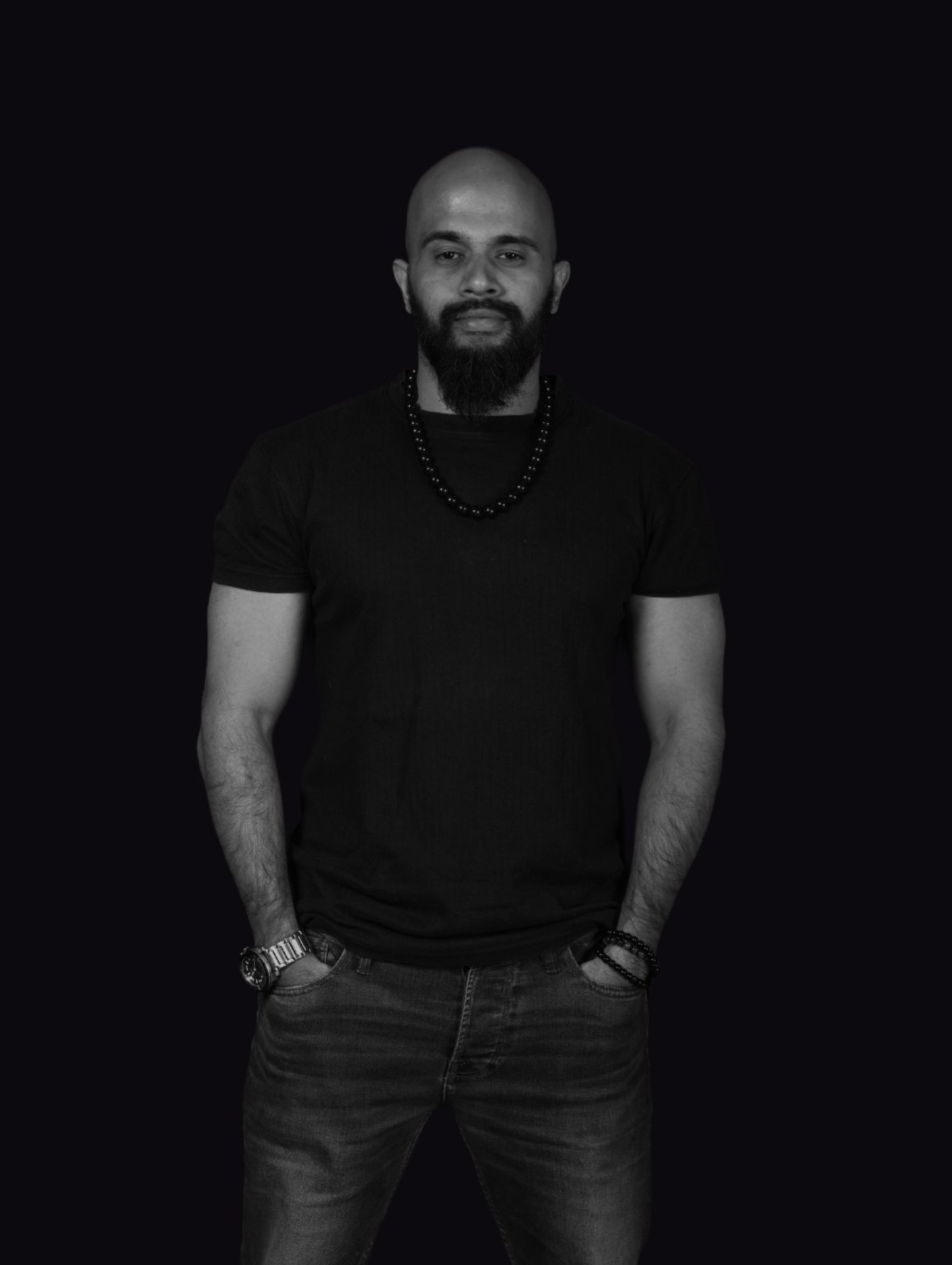 Vishak Moopar — black and white portrait